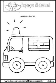 Desenho de ambulância para colorir