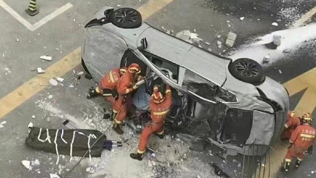 Two Killed As Nio Electric Car Crash in Shanghai
