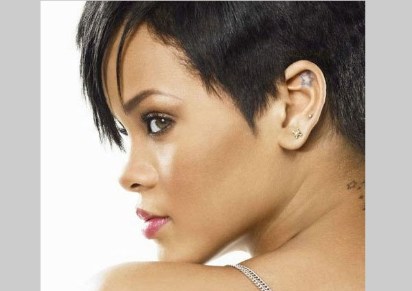 Check out Rihanna's 14 Tattoos with their interesting meaning Left Ear