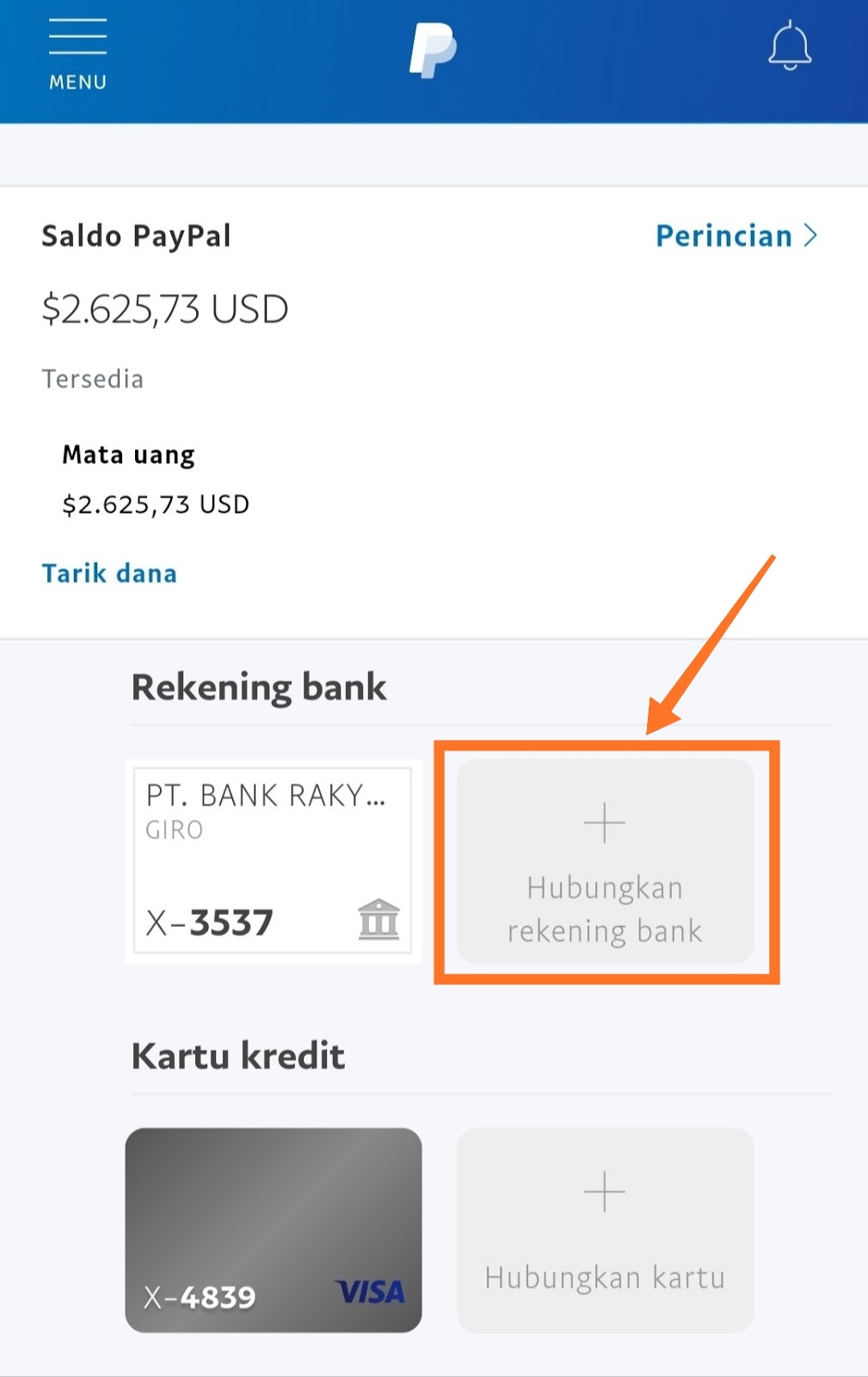 cara add bank ovo ke Paypal