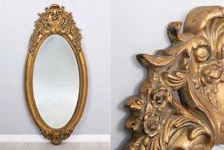 Espejo Tallado Superior Antique Oro