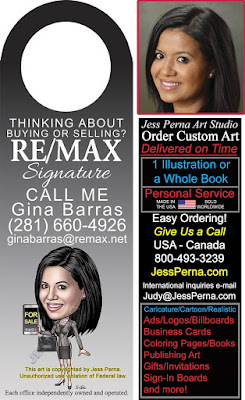 RE/MAX Door Hanger Caricature on Sign