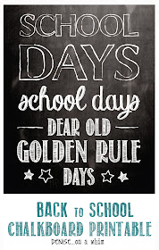 Back to School Chalkboard Printable from Denise on a Whim