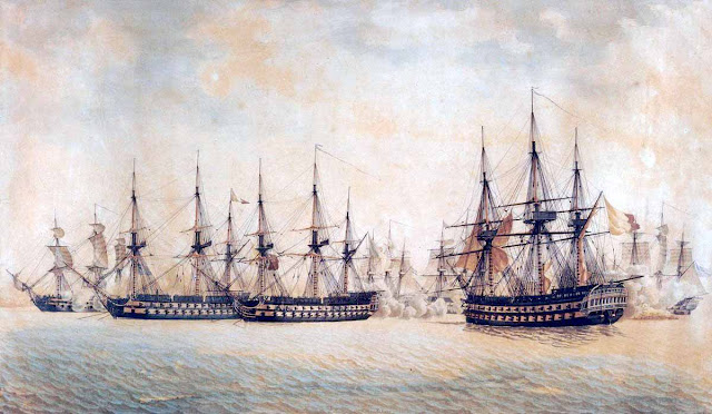 Batalla de Algeciras. Pintura de Antoine Roux. https://www.todoababor.es/historia/la-batalla-de-algeciras-desde-el-punto-de-vista-naval/