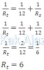 Hambatan total rangkaian merupakan hambatan paralel