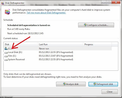 langkah-langkah untuk defragmentasi harddisk