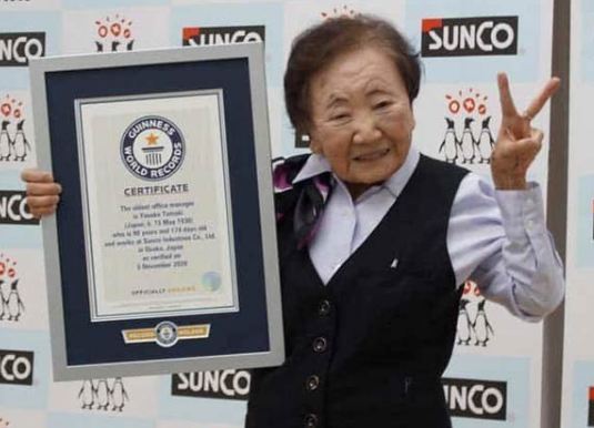 The World's Oldest Female Office Manager by The Guinness Book of World Records.