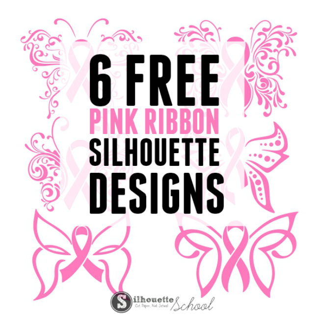 Download Free Pink Ribbon Silhouette Design And Cut File Breast Cancer Awareness Silhouette School