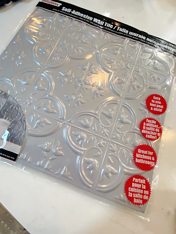 tin ceiling tile in package