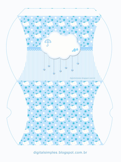 Light Blue Rain of Blessings or Rain of Love: Free Printable Boxes.