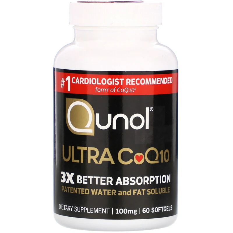 Qunol, Мега CoQ10 Убихинол, 100 мг, 60 капсул