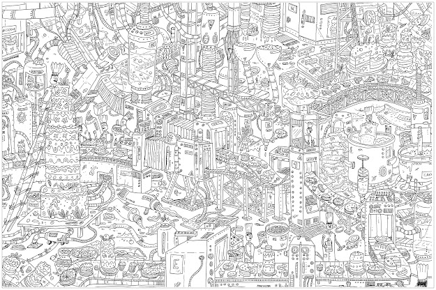 Cakes Plex Coloring Page Where Is Waldo  Style