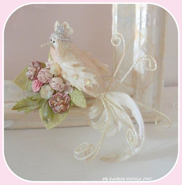 Noêl shabby chic rose et blanc