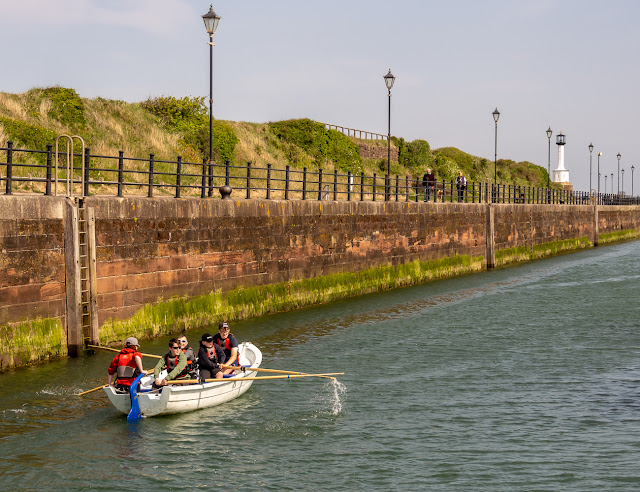 Photo of the Sea Cadets rowing into a strong northerly wind