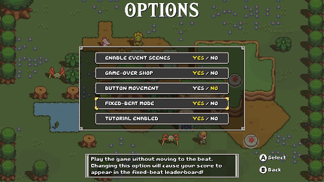 Cadence of Hyrule gameplay options menu fixed-beat mode yes