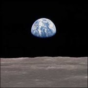 view of Earth from the moon