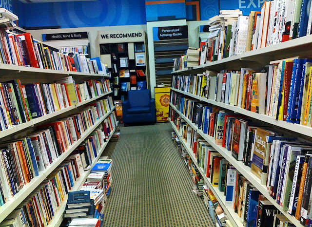 rows of books in bookshop