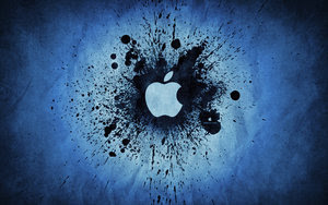 apple wallpaper blue