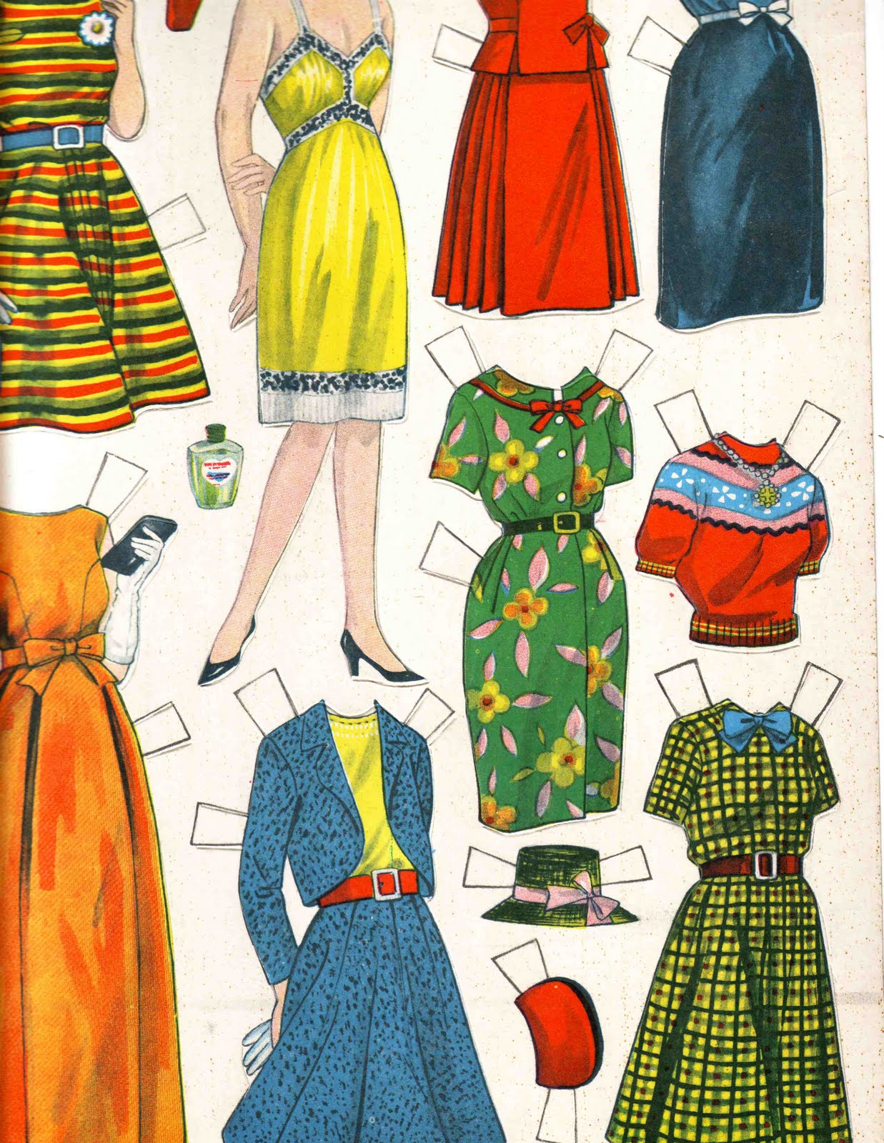 The Washerwoman: Vintage cut out dolls.