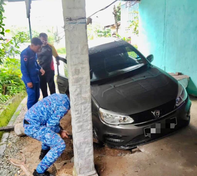 Terkejut dengar bunyi dentuman tanah mendap bawah kereta