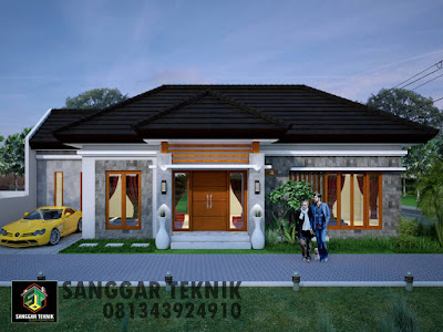  GAMBAR DESAIN RUMAH SEMI BALI MODERN 10 x 15 1 LANTAI 