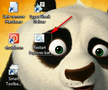 shortcut restart explorer di desktop