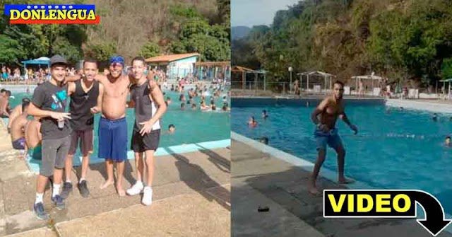 Banda de El Coqui celebró la pascua en la piscina de la Policía de El Paraíso