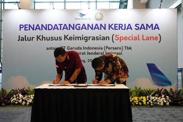 Optimalkan Peningkatan Layanan, Garuda Indonesia Dan Ditjen Imigrasi Resmikan Layanan Jalur Khusus Keimigrasian Untuk Penumpang Garuda.