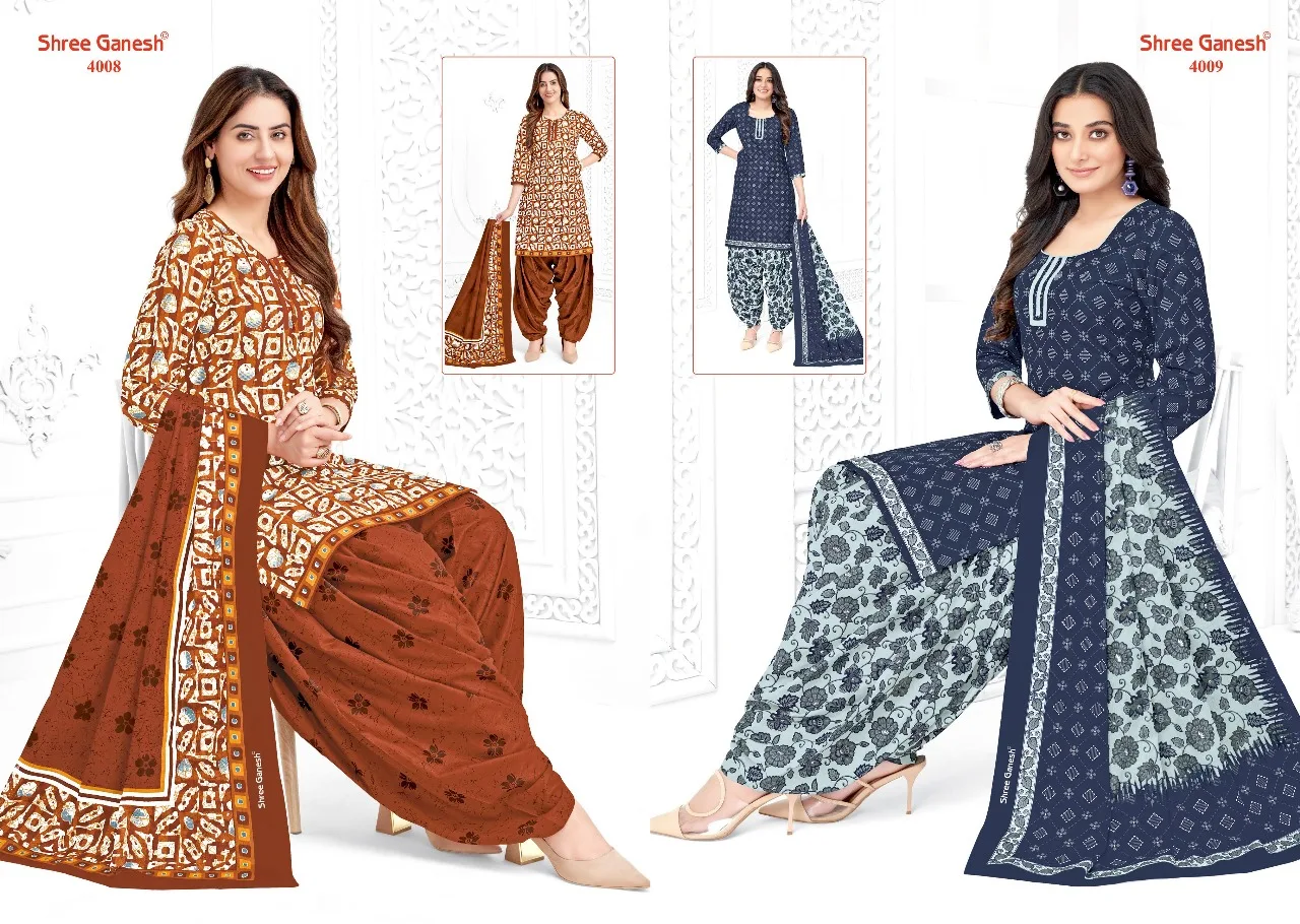Hansika Vol 20 Shree Ganesh   Readymade Cotton Patiyala Suits