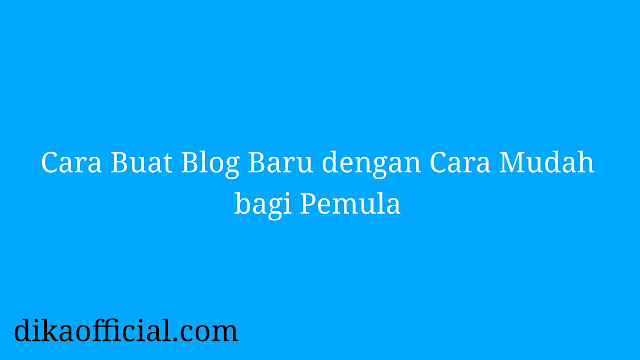 Buat Blog Baru