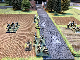 British infantry advancing in artillery formation