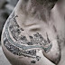 1910 Paris City Map Design Tattoo on Men Shoulder