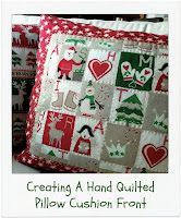 Creating A Hand Quilted Pillow Cushion Front by www.madebyChrissieD.com