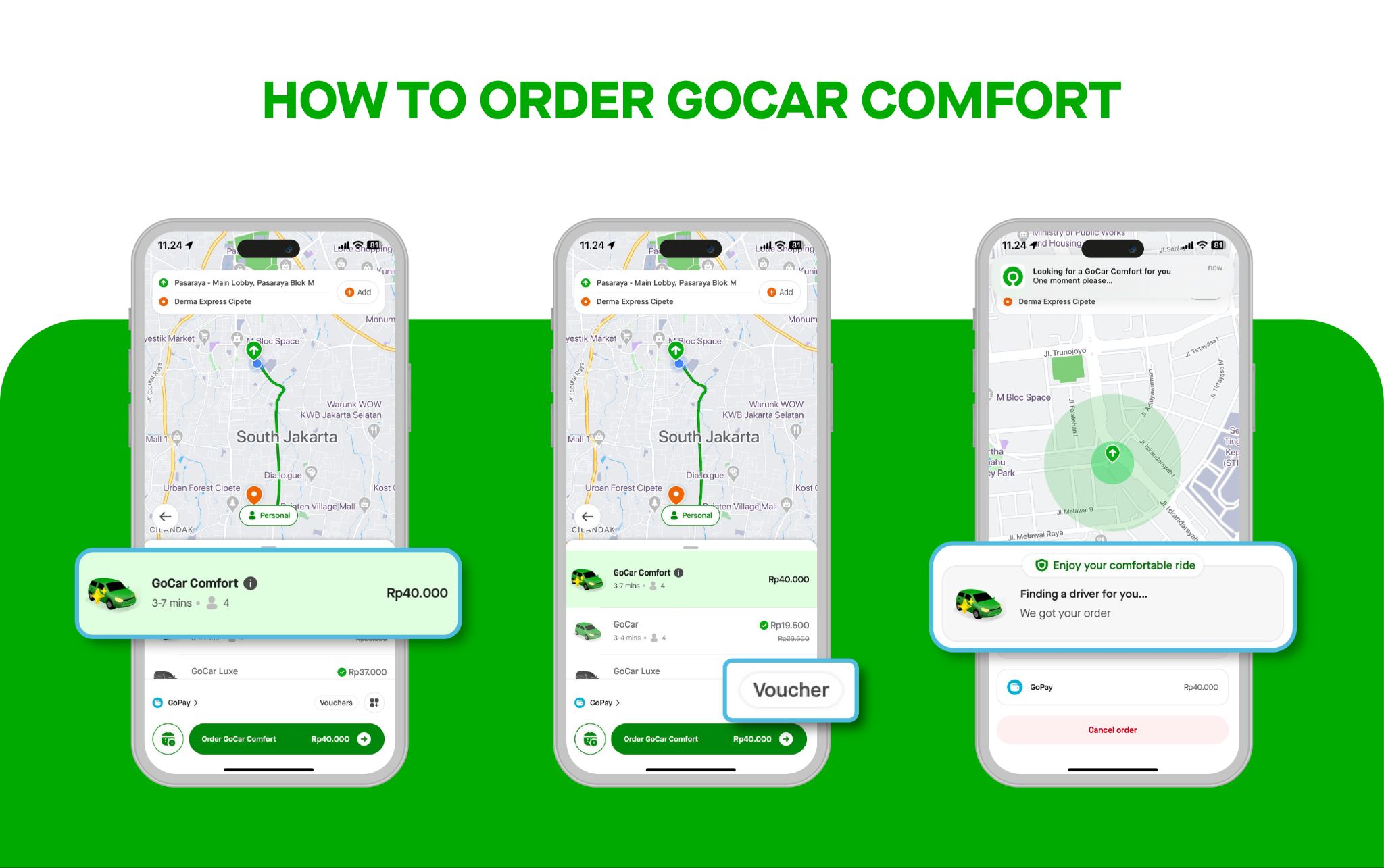 Cara Memesan GoCar Comfort di Aplikasi Gojek