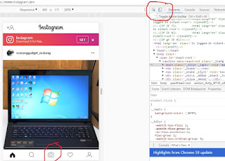 Cara Upload Foto di Instagram Dari PC - laptop dengan Google Chrome tanpa software