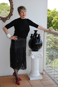 Zara leather fringed skirt