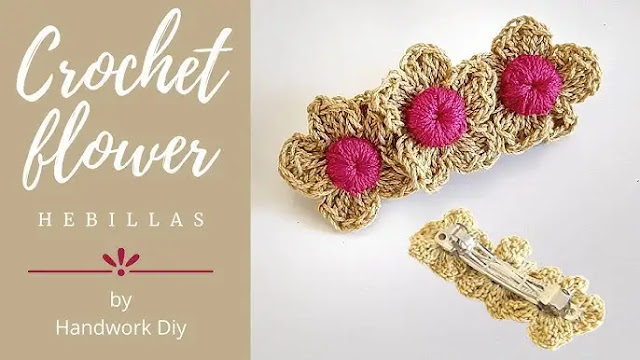 Aprende a Tejer Hebilla Para el Cabello de Flores a Crochet