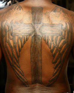 Cross Back Piece Tattoo 