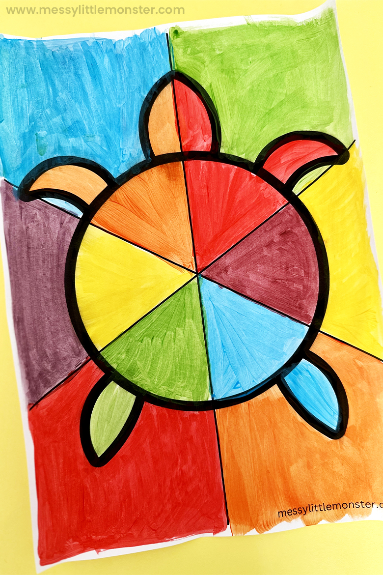 How To Make a Color Wheel Turtle Craft - Messy Little Monster