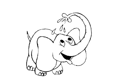 Baby Elephant Coloring Pages