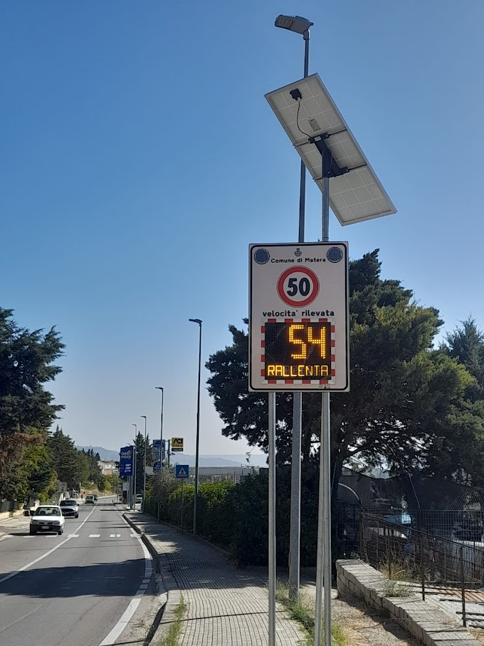  Sicurezza stradale, dissuasori elettronici Dts installati a Matera Sud