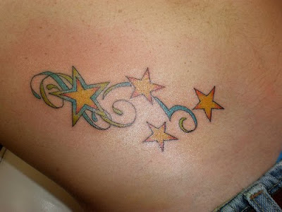 Colourfull Stars  Tattoo Design For Girls