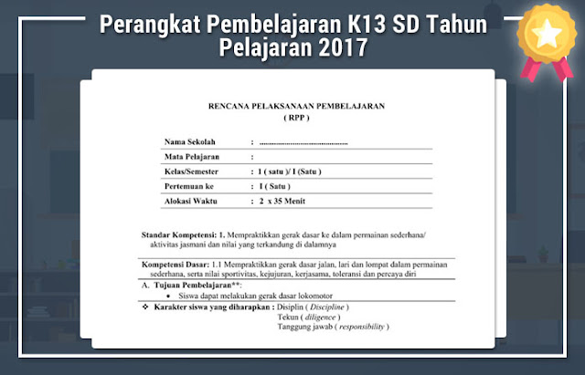 Perangkat Pembelajaran K13 SD Tahun Pelajaran 2017