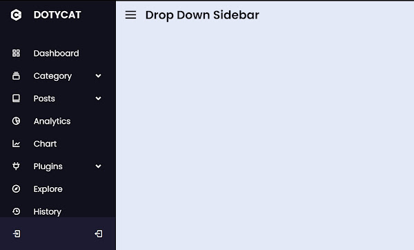 Cara Buat Menu Dropdown Sidebar Menggunakan HTML CSS & JavaScript