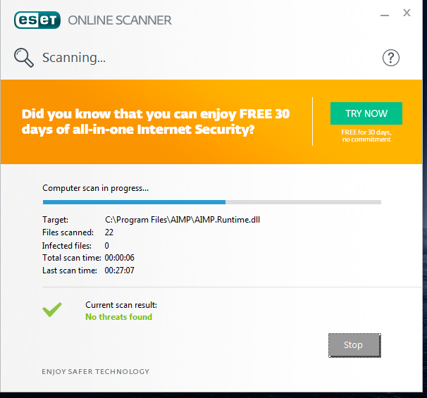 ESET Online Scanner 3.4.7.0 - Utilidad de analisis y limpieza de malware para tu PC