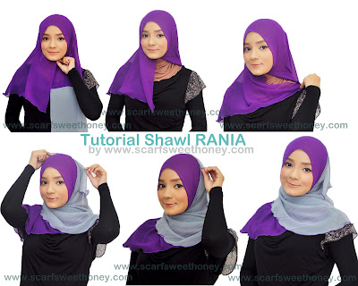 Cara Memakai Jilbab Shawl Rania 1