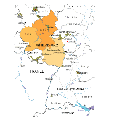 Rheinland Pflaz Mapa de Estados