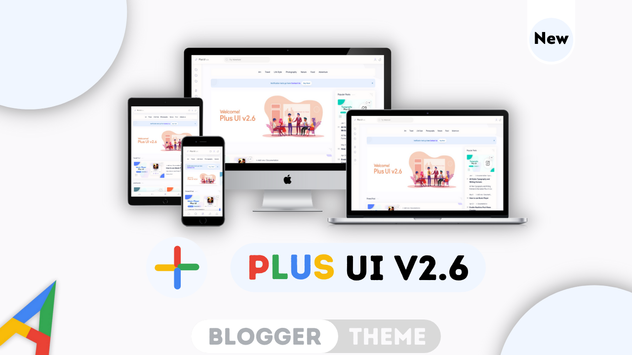 (Free Download) Plus UI v 2.6.1 Premium Blogger Template Download