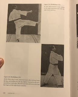 Gichin Funakoshi Demonstrating Keriage in Rentan Goshin Karate Jutsu (Karate Jutsu)