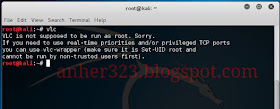 VLC is not supposed to be run as root. Sorry